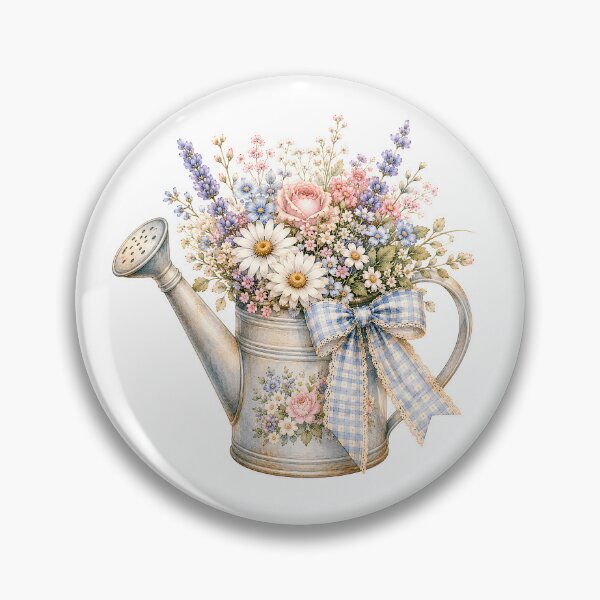 Item preview, Cottagecore Floral Watering Can | Vintage Garden Flowers Illustration designed and sold by looplandger.