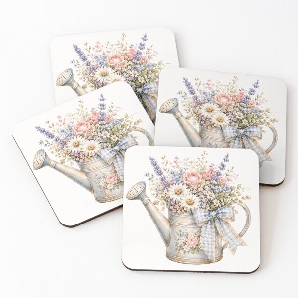 Item preview, Cottagecore Floral Watering Can | Vintage Garden Flowers Illustration designed and sold by looplandger.