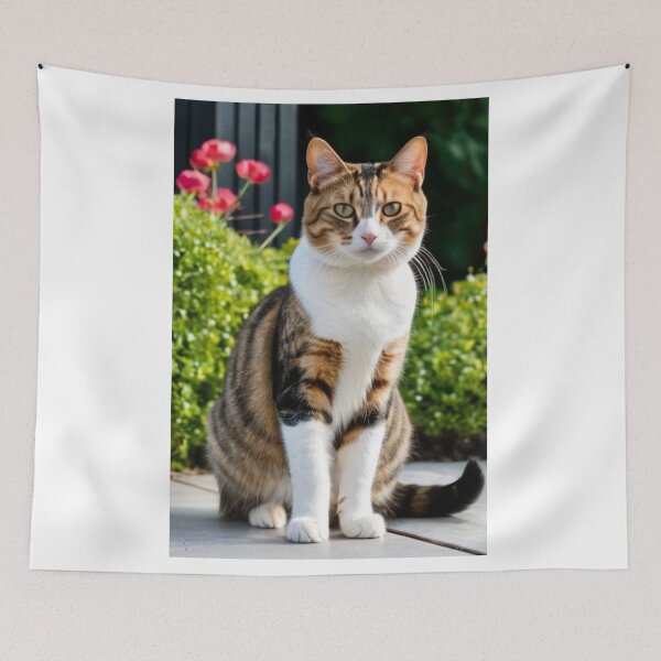 Item preview, Animals - Serene Tabby Cat, Portrait in a Sunny Garden designed and sold by DoodyPets.
