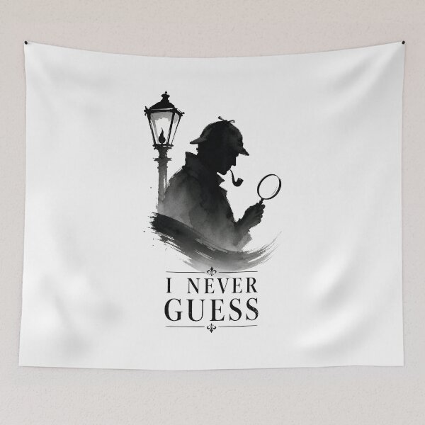 Item preview, Sherlock Holmes I Never Guess Watercolor Ink Brush Art designed and sold by Fenay Designs.