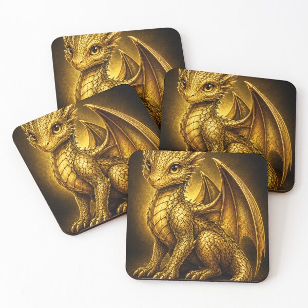 Item preview, Golden Baby Dragon – Majestic Fantasy Creature Art designed and sold by Karszul.