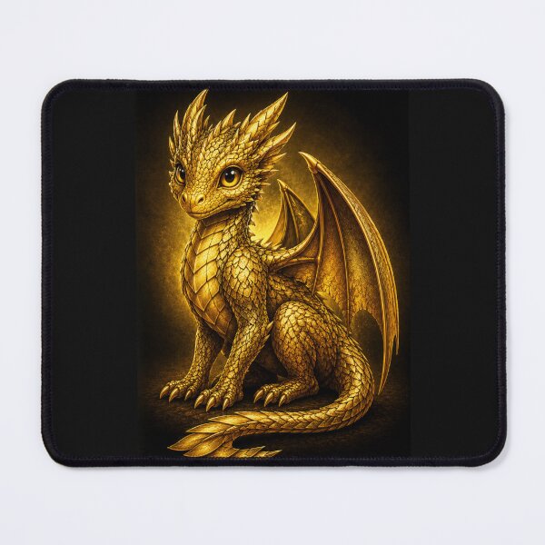 Item preview, Golden Baby Dragon – Majestic Fantasy Creature Art designed and sold by Karszul.