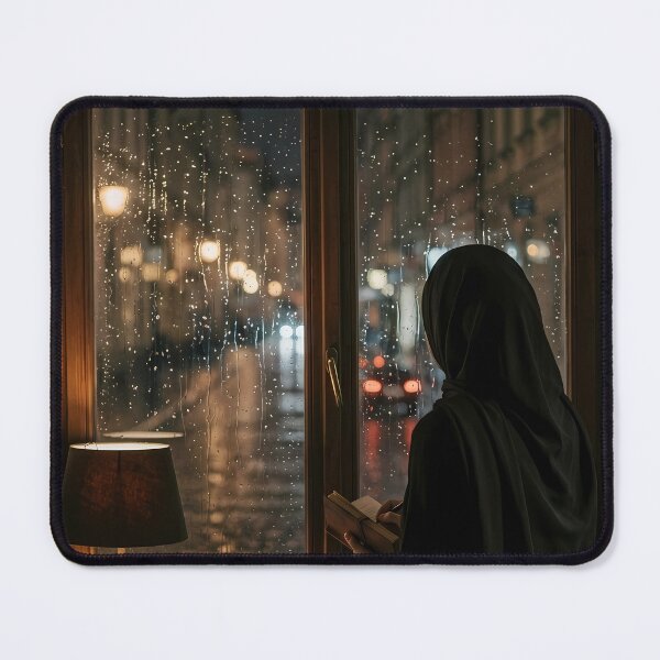 Item preview, Serene Night Rain - Faceless Muslim Woman by the Window designed and sold by hakikatm.