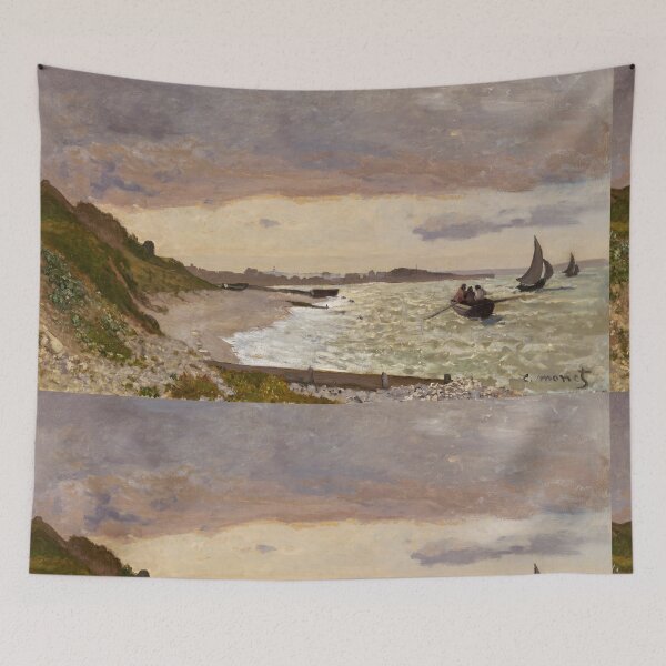 Item preview, Fishing Boats Along the Normandy Coast designed and sold by artofuniverse.