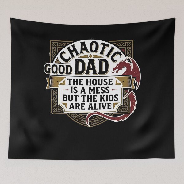 Item preview, Chaotic Good Dad Shirt, The House Is A Mess But The Kids Are Alive Tee, Funny RPG Gamer Father's Day Gift, Retro Dragon designed and sold by THREE LITTLE BEANS.