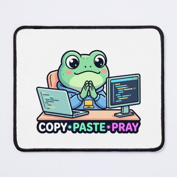 Item preview, Cute Frog Coder - Copy Paste Pray designed and sold by Urben Loop.