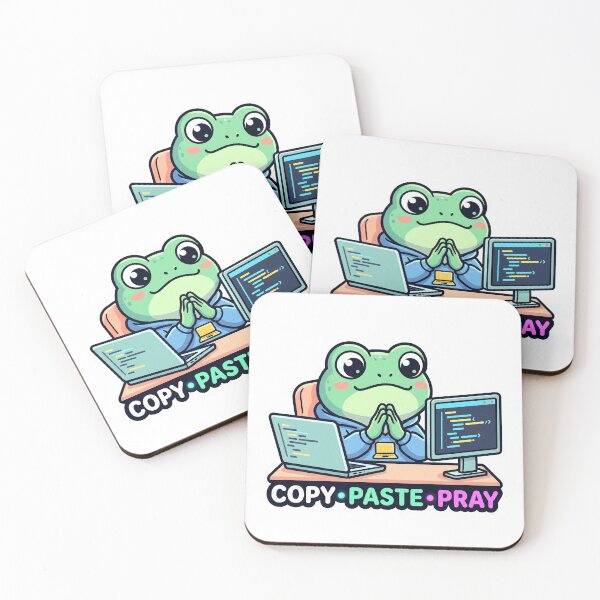 Item preview, Cute Frog Coder - Copy Paste Pray designed and sold by Urben Loop.