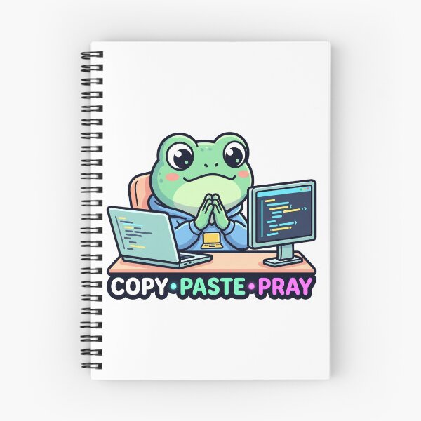 Item preview, Cute Frog Coder - Copy Paste Pray designed and sold by Urben Loop.