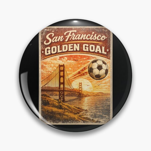 Item preview, San Francisco Golden Goal Retro Golden Gate Bridge Shirt | Vintage California Soccer Travel Design designed and sold by Globalcitytees.