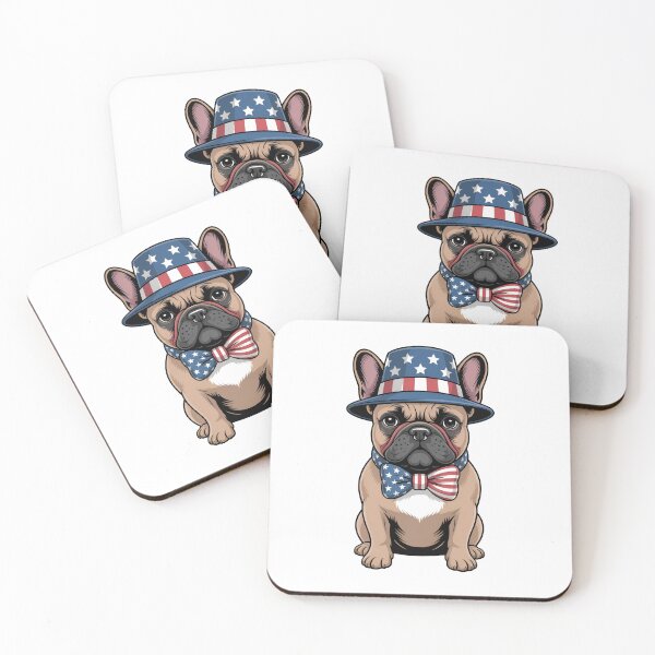Item preview, French Bulldog With American Flag Hat And Bow Tie designed and sold by Canvas-Whispers.
