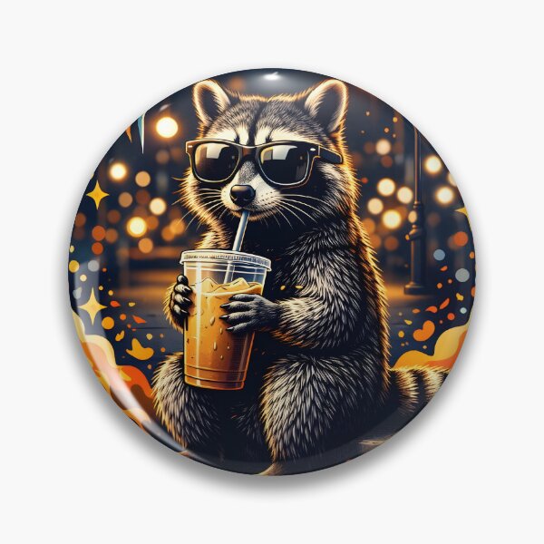 Item preview, Funny Powered By Coffee And Chaos Cool Raccoon designed and sold by legendaryskins.