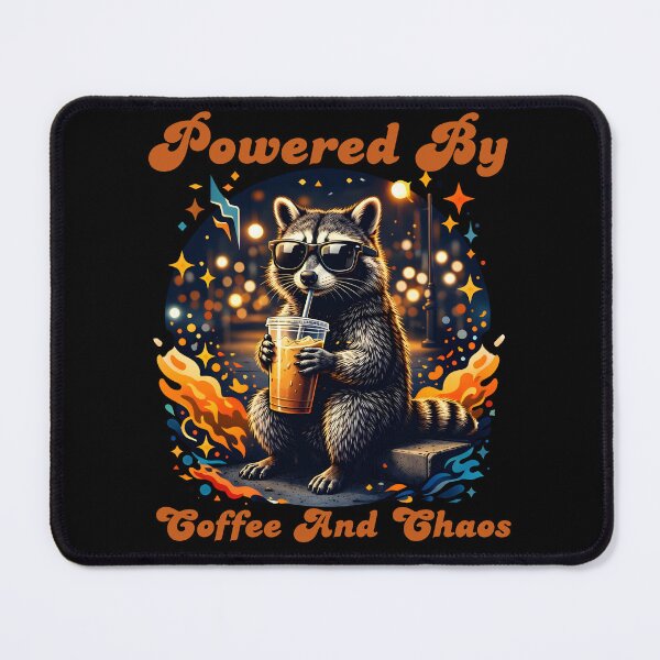 Item preview, Funny Powered By Coffee And Chaos Cool Raccoon designed and sold by legendaryskins.