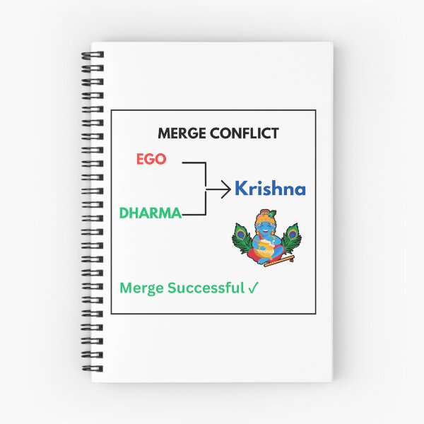 Item preview, Merge Conflict: Ego vs Dharma | Developer Spirituality Sticker designed and sold by BhaktiByte.