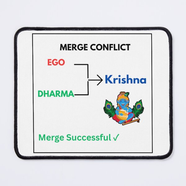 Item preview, Merge Conflict: Ego vs Dharma | Developer Spirituality Sticker designed and sold by BhaktiByte.
