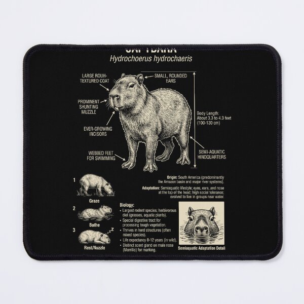 Item preview, Capybara Scientific Anatomy Biology Animal Lover designed and sold by Kimberley King Art  King Art.