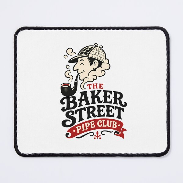 Item preview, The Baker Street Pipe Club Sherlock Holmes Retro Mascot Art designed and sold by Fenay Designs.