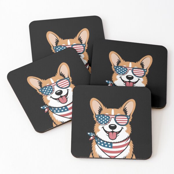 Item preview, Corgi With American Flag Sunglasses And Bandana designed and sold by Canvas-Whispers.