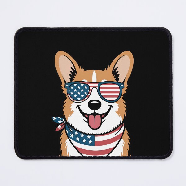 Item preview, Corgi With American Flag Sunglasses And Bandana designed and sold by Canvas-Whispers.