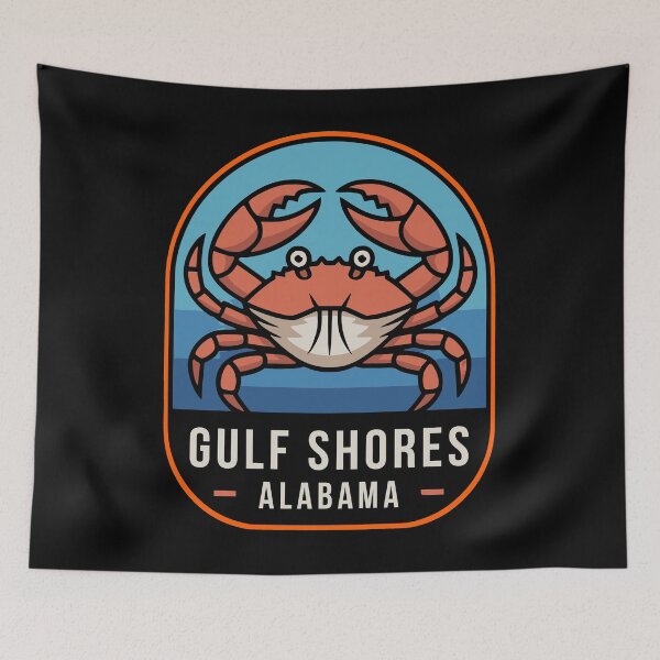 Item preview, Gulf Shores Alabama Crab Coastal Travel Design designed and sold by AntiqueImages.