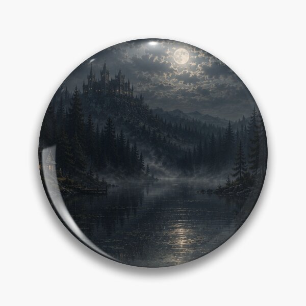 Item preview, Hidden Woman in the Lake | Dark Cottagecore Optical Illusion Wall Art designed and sold by Esterlane.