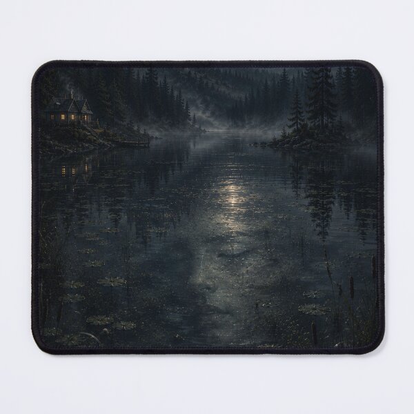 Item preview, Hidden Woman in the Lake | Dark Cottagecore Optical Illusion Wall Art designed and sold by Esterlane.