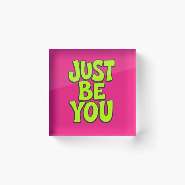 Item preview, Just Be You - Neon Green and Pink Y2K Bubble Typography designed and sold by alishairjanjua.