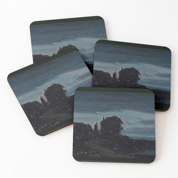 Item preview, Moonlit Twilight Landscape with Silhouetted Trees designed and sold by artofuniverse.
