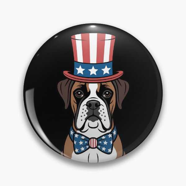 Item preview, Boxer Dog Wearing Patriotic Top Hat And Bow Tie designed and sold by Canvas-Whispers.