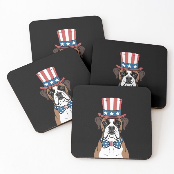 Item preview, Boxer Dog Wearing Patriotic Top Hat And Bow Tie designed and sold by ArtDzignsZA.