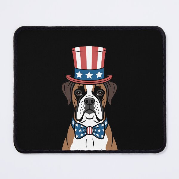 Item preview, Boxer Dog Wearing Patriotic Top Hat And Bow Tie designed and sold by Canvas-Whispers.