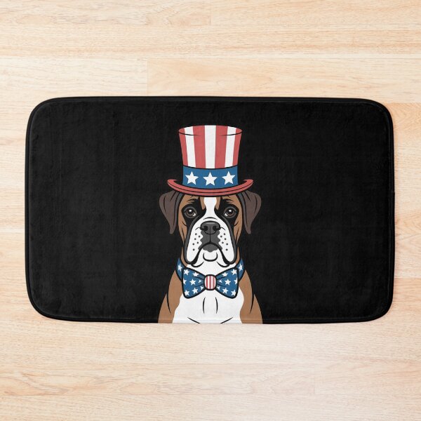 Item preview, Boxer Dog Wearing Patriotic Top Hat And Bow Tie designed and sold by Canvas-Whispers.