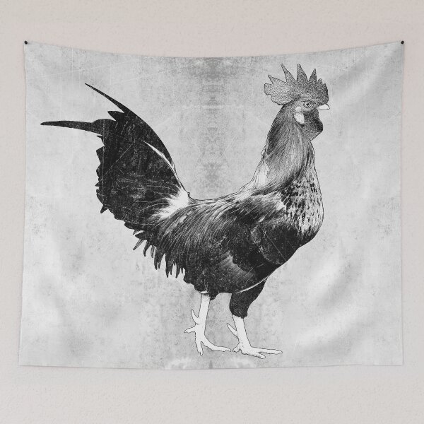 Item preview, Bantam Rooster Dark Poultry Portrait Farmyard Gothic Art designed and sold by Ghoul Enterprises.