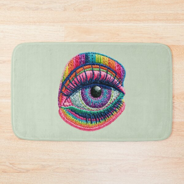 Item preview, Neon Psychedelic Eye Embroidery Art designed and sold by MegaNovaArt.