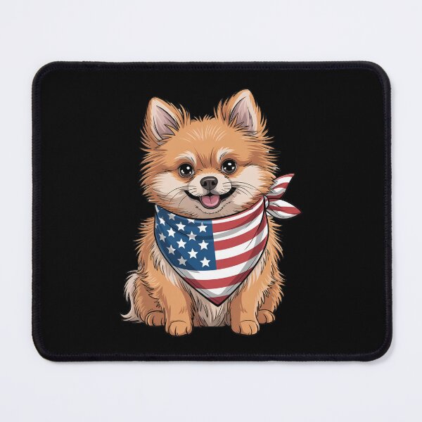 Item preview, Pomeranian Wearing American Flag Bandana designed and sold by Canvas-Whispers.