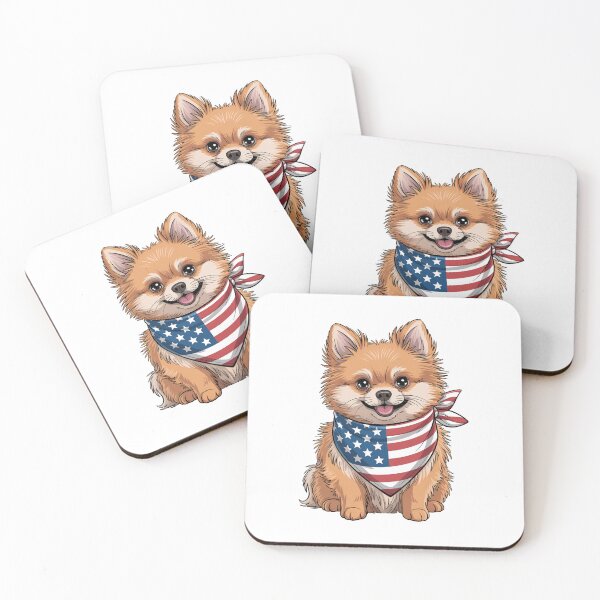 Item preview, Pomeranian Wearing American Flag Bandana designed and sold by Canvas-Whispers.