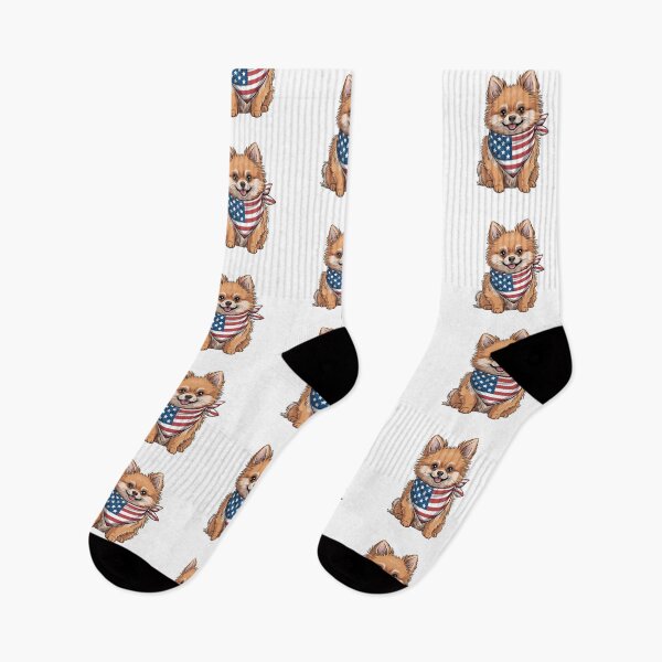 Item preview, Pomeranian Wearing American Flag Bandana designed and sold by Canvas-Whispers.