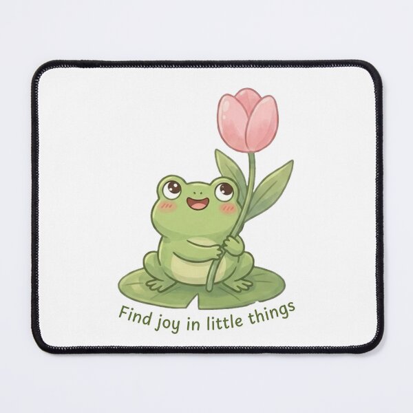 Item preview, Find joy in little things. Cute frog with tulip | Reminder designed and sold by SunnySideNotes.