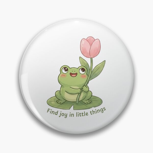 Item preview, Find joy in little things. Cute frog with tulip | Reminder designed and sold by SunnySideNotes.