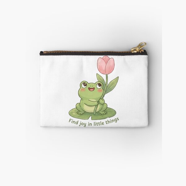 Item preview, Find joy in little things. Cute frog with tulip | Reminder designed and sold by SunnySideNotes.