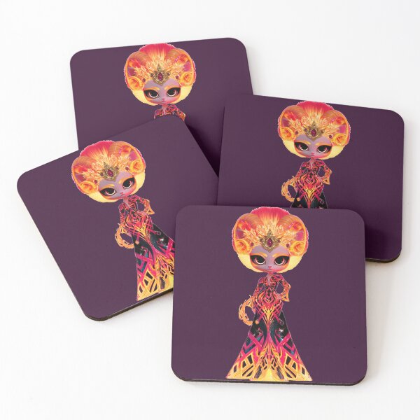 Item preview, Cyber Neon Fire Princess High Fashion Cat Art designed and sold by ChaEmm_Studio.