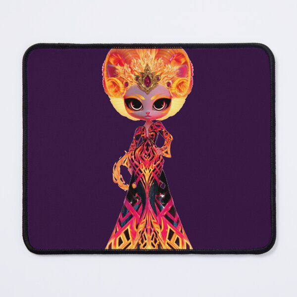 Item preview, Cyber Neon Fire Princess High Fashion Cat Art designed and sold by ChaEmm_Studio.