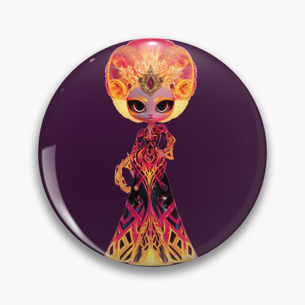 Item preview, Cyber Neon Fire Princess High Fashion Cat Art designed and sold by ChaEmm_Studio.