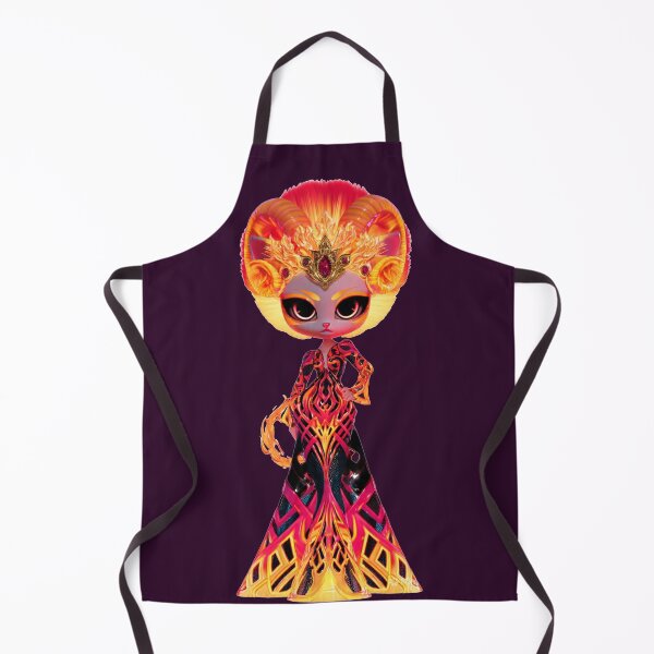 Item preview, Cyber Neon Fire Princess High Fashion Cat Art designed and sold by ChaEmm_Studio.
