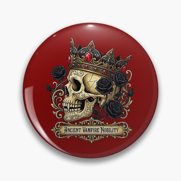 Item preview, Ancient Vampire Nobility Skull King with Black Roses and Ruby Crown designed and sold by MT-Hub | Cute Aesthetic Art, Stickers & Phone Cases.