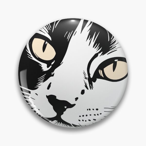 Item preview, Black Cat Face Close-Up Bold Ink — Gothic Linocut designed and sold by Mozca33.