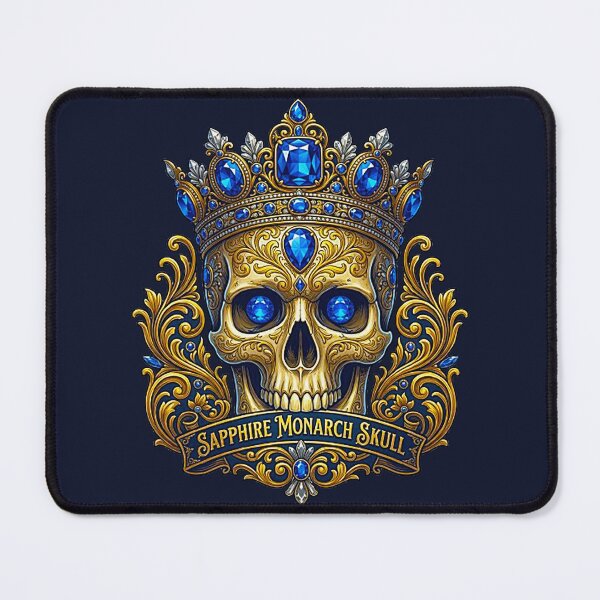 Item preview, Sapphire Monarch Skull King with Royal Golden Crown and Jewels designed and sold by MT-Hub | Cute Aesthetic Art, Stickers & Phone Cases.