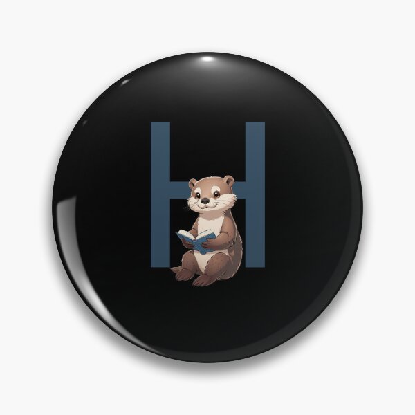 Item preview, Otter Reading Book Letter H designed and sold by Timowo Studio | Fine Line Wildlife Art & Modern Nature Graphics.