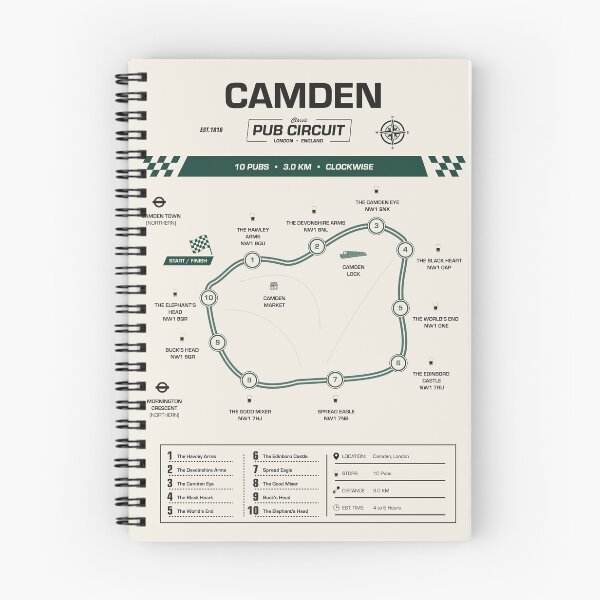 Item preview, Camden Pub Circuit Heritage Map designed and sold by The Circuit Collection.