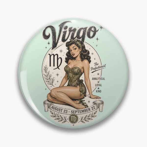 Item preview, Virgo Zodiac Pin-Up Girl Design | Vintage Astrology Horoscope Gift for Virgo designed and sold by TheStephanieRome.