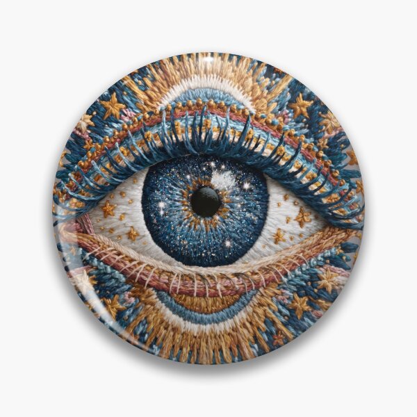 Item preview, Celestial Evil Eye Cosmic Embroidery designed and sold by MegaNovaArt.